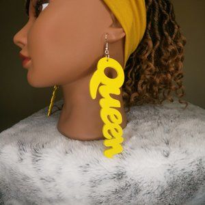 Word Earrings||Earrings With Saying Word Drop Earrings Dangle Wooden Earrings Co